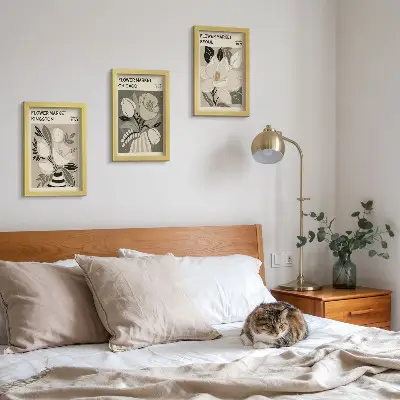 Set 3 tablouri cu imprimeu retro cu flori din piețele din Kingston, Chicago și Seul