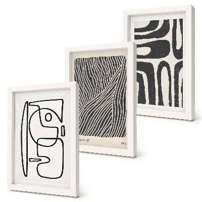 Galerie de perete Modele abstracte cu linii și texturi pe un fundal deschis