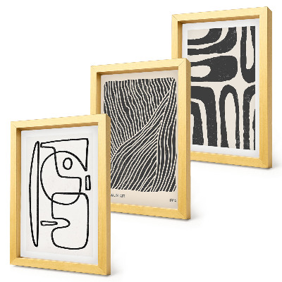 Galerie de perete Modele abstracte cu linii și texturi pe un fundal deschis