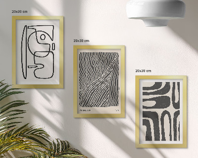 Galerie de perete Modele abstracte cu linii și texturi pe un fundal deschis