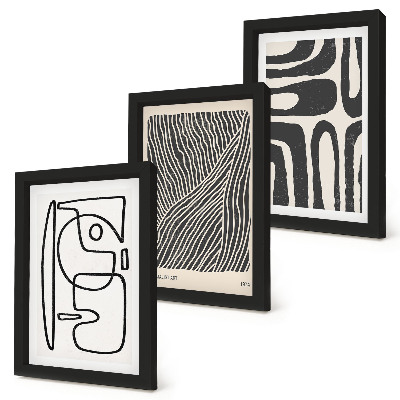 Galerie de perete Modele abstracte cu linii și texturi pe un fundal deschis