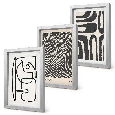 Galerie de perete Modele abstracte cu linii și texturi pe un fundal deschis