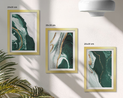 Galerie de perete Modele abstracte de vopsea în verde și alb