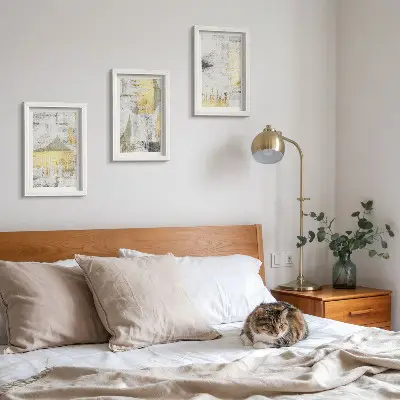 Set de 3 tablouri cu modele de pictură minimalistă abstractă la modă