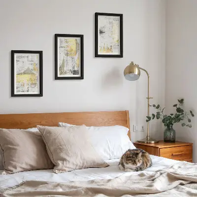 Set de 3 tablouri cu modele de pictură minimalistă abstractă la modă