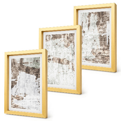 Set 3 tablouri Modele abstracte în nuanțe de alb și maro