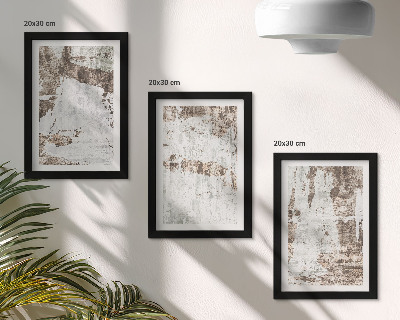 Set 3 tablouri Modele abstracte în nuanțe de alb și maro
