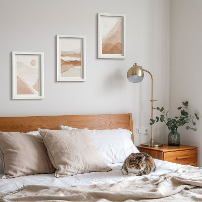 Set 3 tablouri Peisaje abstracte în nuanțe de maro și bej