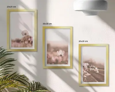 Galerie de perete cu flori sălbatice pe pajiști vara și peisaje romantice