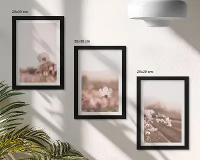 Galerie de perete cu flori sălbatice pe pajiști vara și peisaje romantice