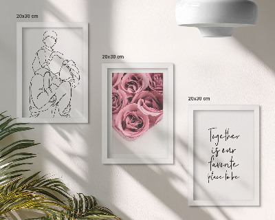 Galerie de perete Buchete de trandafiri liniare de familie inscripționate acasă