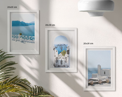 Galerie de perete Vedere la mare cu clădiri albe Grecia