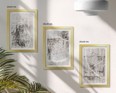 Set 3 tablouri Modele de fibre de lemn în nuanțe de gri și alb