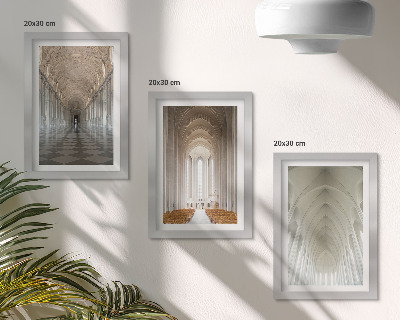 Set 3 tablouri Interioarele clădirilor istorice și ale catedralelor