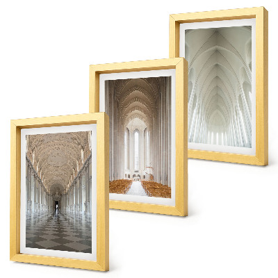 Set 3 tablouri Interioarele clădirilor istorice și ale catedralelor