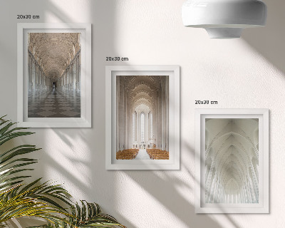 Set 3 tablouri Interioarele clădirilor istorice și ale catedralelor