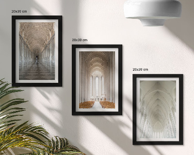 Set 3 tablouri Interioarele clădirilor istorice și ale catedralelor