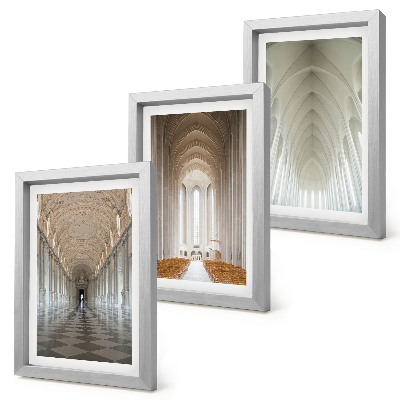 Set 3 tablouri Interioarele clădirilor istorice și ale catedralelor