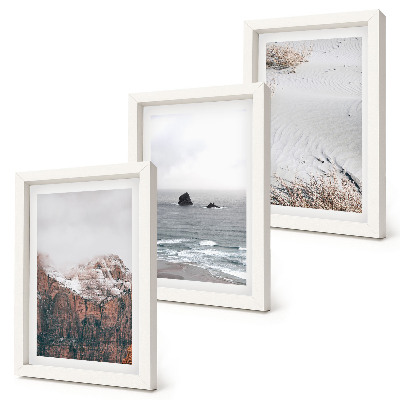 Galerie de perete Munți, nori, mare și nisip în nuanțe naturale