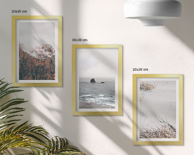 Galerie de perete Munți, nori, mare și nisip în nuanțe naturale