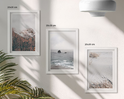 Galerie de perete Munți, nori, mare și nisip în nuanțe naturale