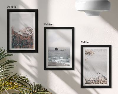 Galerie de perete Munți, nori, mare și nisip în nuanțe naturale