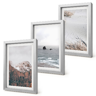 Galerie de perete Munți, nori, mare și nisip în nuanțe naturale
