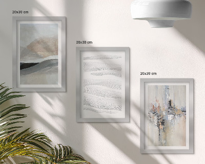 Set 3 tablouri Modele abstracte în tonuri neutre de pământ