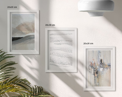 Set 3 tablouri Modele abstracte în tonuri neutre de pământ