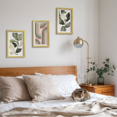 Galerie de perete Motive vegetale cu modele geometrice în nuanțe de verde