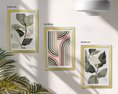 Galerie de perete Motive vegetale cu modele geometrice în nuanțe de verde