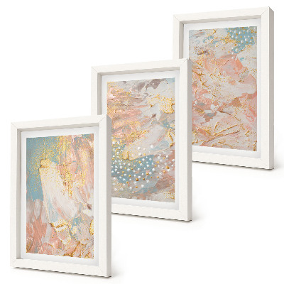 Set 3 tablouri Modele abstracte în culori pastelate textură