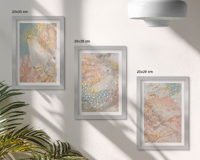Set 3 tablouri Modele abstracte în culori pastelate textură