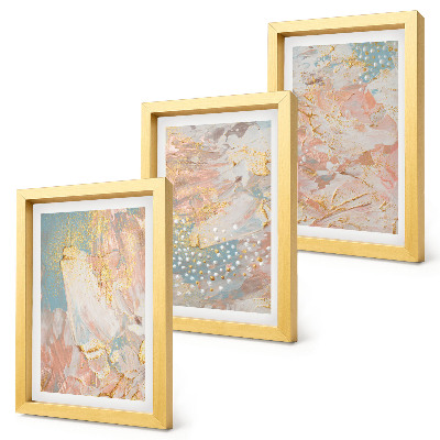 Set 3 tablouri Modele abstracte în culori pastelate textură