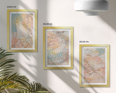 Set 3 tablouri Modele abstracte în culori pastelate textură