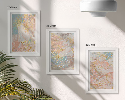 Set 3 tablouri Modele abstracte în culori pastelate textură
