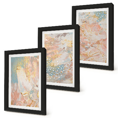 Set 3 tablouri Modele abstracte în culori pastelate textură