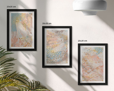 Set 3 tablouri Modele abstracte în culori pastelate textură