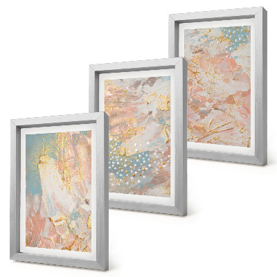 Set 3 tablouri Modele abstracte în culori pastelate textură