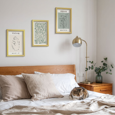 Set 3 tablouri Linii și modele vegetale într-un stil minimalist