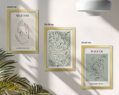 Set 3 tablouri Linii și modele vegetale într-un stil minimalist