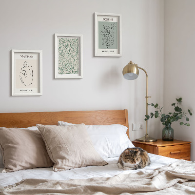 Set 3 tablouri Linii și modele vegetale într-un stil minimalist