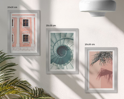 Galerie de perete Arhitectură în tonuri pastelate și modele spiralate