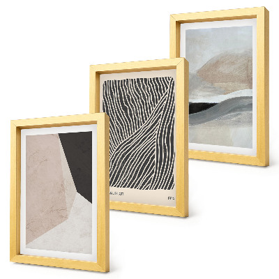 Set 3 tablouri Modele abstracte în nuanțe de bej și gri
