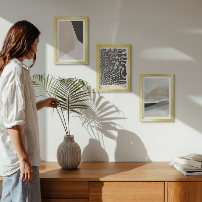 Set 3 tablouri Modele abstracte în nuanțe de bej și gri