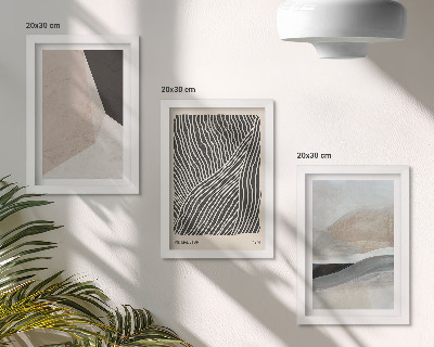 Set 3 tablouri Modele abstracte în nuanțe de bej și gri