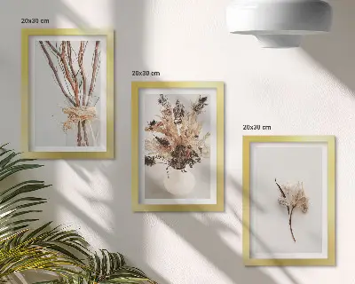 Galerie de perete cu flori și ramuri în stil minimalist natural