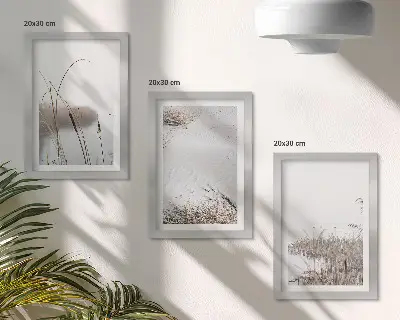 Set de 3 tablouri vegetație acvatică cu peisaje delicate de vară