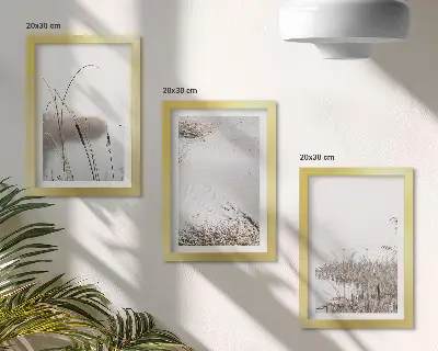 Set de 3 tablouri vegetație acvatică cu peisaje delicate de vară