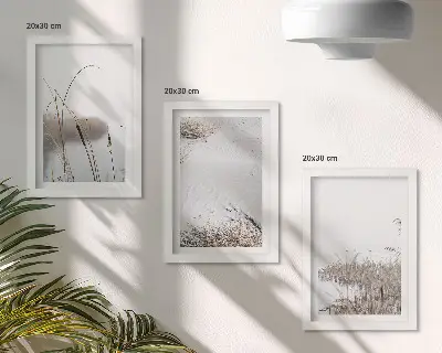 Set de 3 tablouri vegetație acvatică cu peisaje delicate de vară